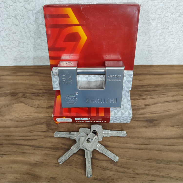 قفل کتابی فولادی زوشی zhoushi اصلی سایز 94 ضد اسید ضد برش کلید 5 عدد کامپیوتری همراه 5 سال گارانتی