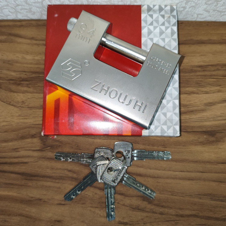 قفل کتابی فولادی زوشی zhoushi اصلی سایز 94 ضد اسید ضد برش کلید 5 عدد کامپیوتری همراه 5 سال گارانتی