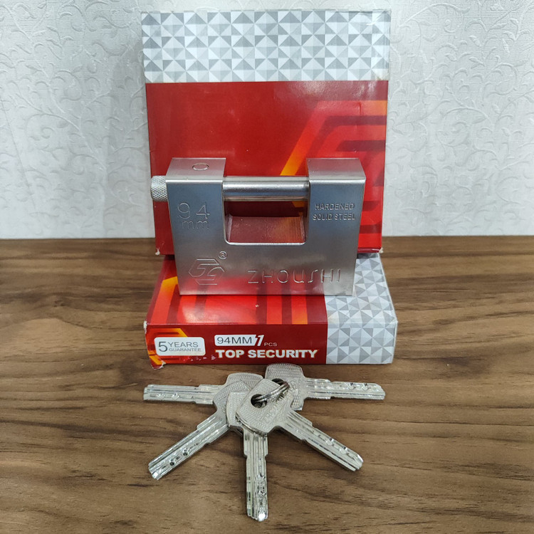 قفل کتابی فولادی زوشی zhoushi اصلی سایز 94 ضد اسید ضد برش کلید 5 عدد کامپیوتری همراه 5 سال گارانتی