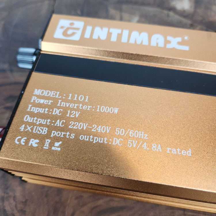 مبدل برق اینورتر 12 به 220 ولت 1000 وات اینتیمکس INTIMAX مدل 1101 تحت لیسانس ژاپن