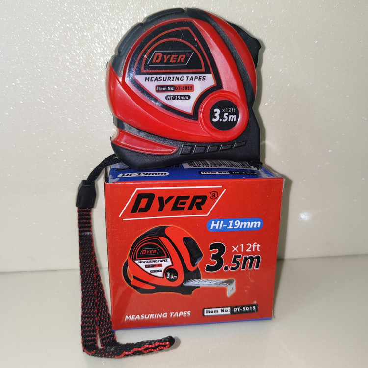 متر نشکن دایر 3/5 متری برند DYER اصلی مدل DT-5015 دارای قفل و بند آویز فونت درشت و خوانا (کیفیت عالی خانگی و صنعتی)