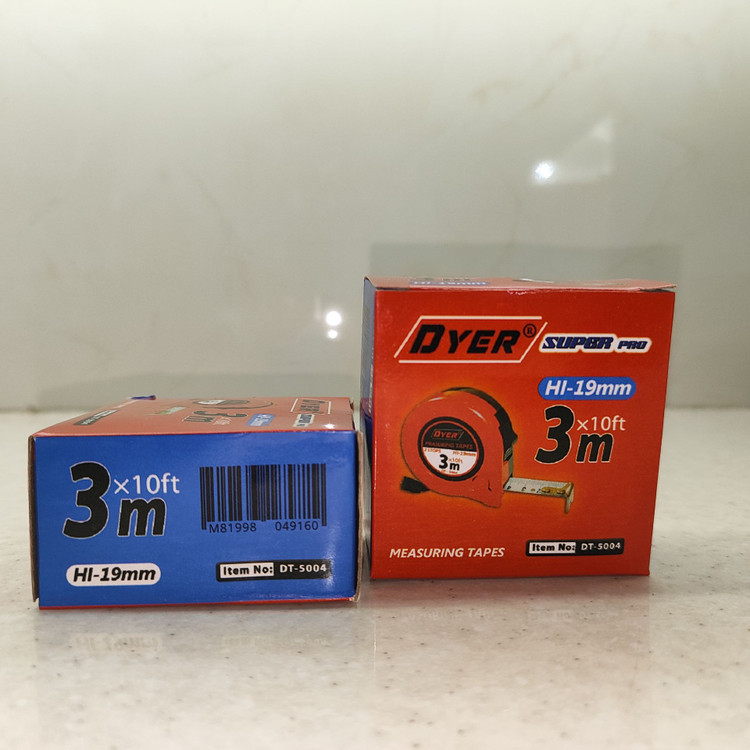 متر نشکن دایر3 متری برند DYER اصلی مدل DT-5004 دارای قفل و بند آویز فونت درشت و خوانا (کیفیت عالی خانگی و صنعتی)