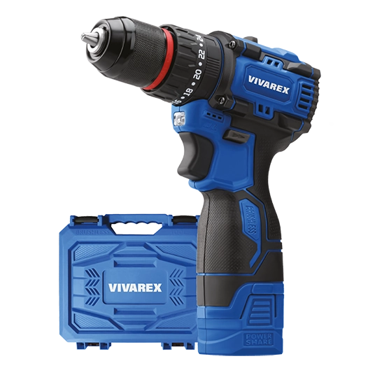 دریل شارژی 16/8 ولت ٢ باطری ویوارکس موتور براشلس مدل VR1608-BLX با گارانتی