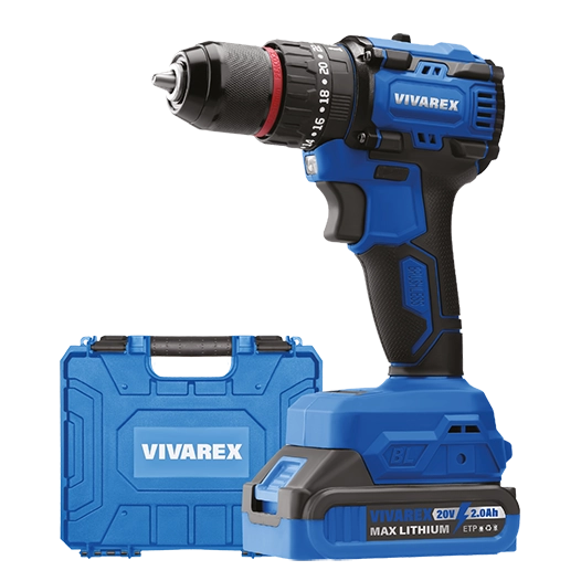 دریل شارژی 20 ولت ٢ باطری ویوارکس موتور براشلس مدل VR2010-BLX با گارانتی